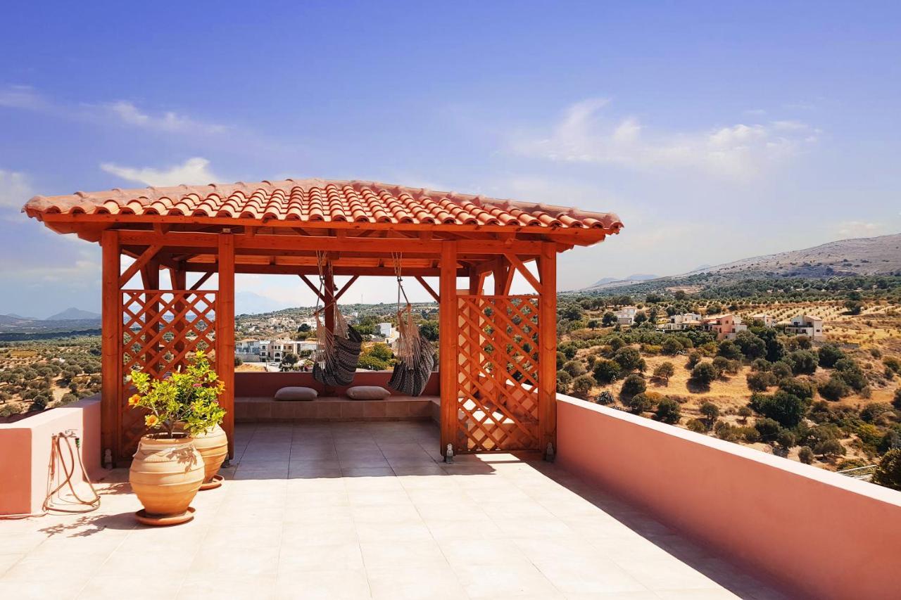 Villa Sunset With Stunning Sea View, Kids Area And Hammocks On Roof Terrace Agia Triada Exterior photo
