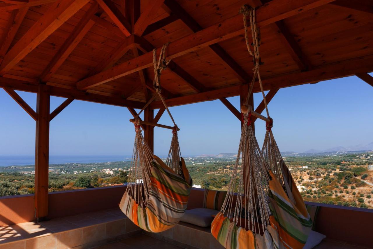 Villa Sunset With Stunning Sea View, Kids Area And Hammocks On Roof Terrace Agia Triada Exterior photo