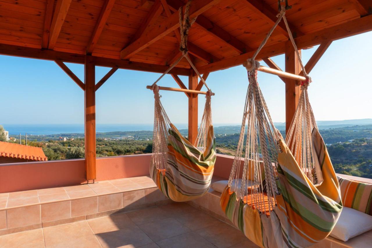 Villa Sunset With Stunning Sea View, Kids Area And Hammocks On Roof Terrace Agia Triada Exterior photo