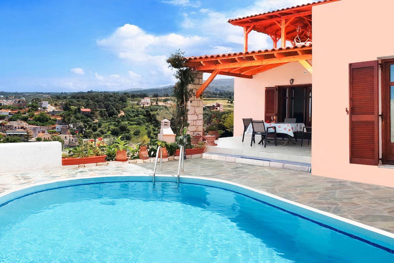 Villa Sunset With Stunning Sea View, Kids Area And Hammocks On Roof Terrace Agia Triada Exterior photo
